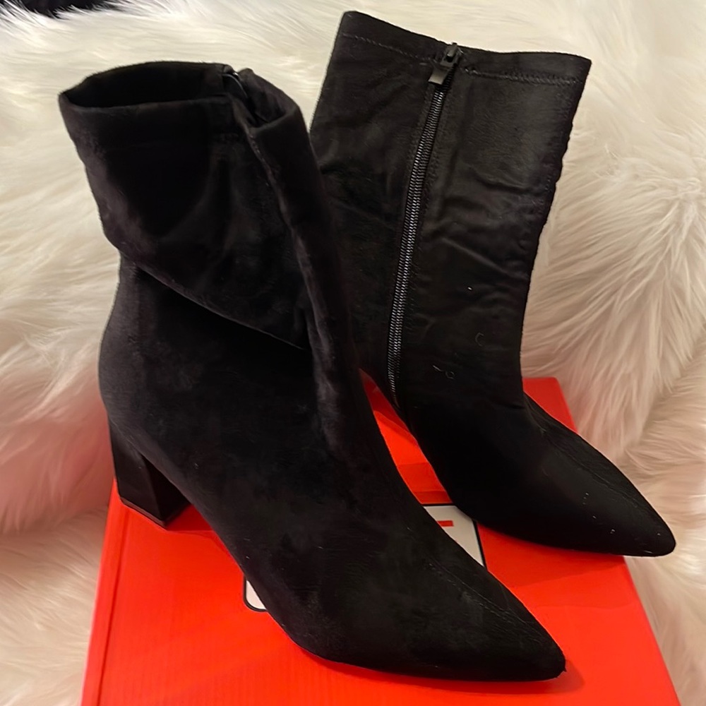 Black Faux Suede Boots